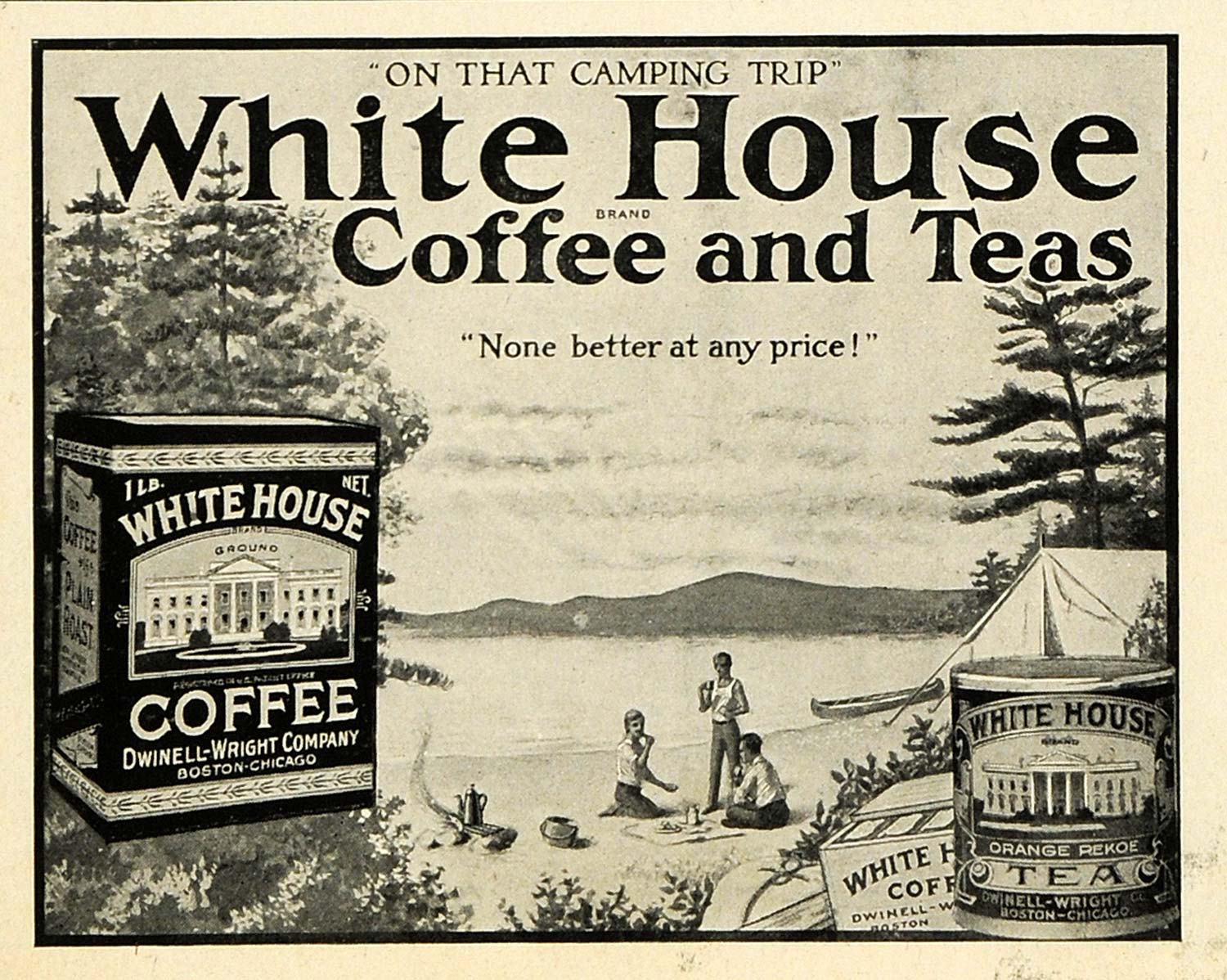 1920 Ad White House Coffee Teas Beach Dwinell Wright Co Boston Ground Beans HB2