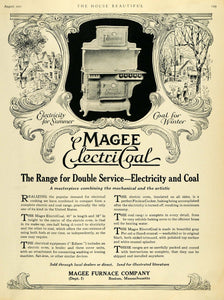 1921 Ad Magee Furnace Co Electric Coal Range Stove Kitchen Appliances HB2