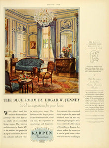 1928 Ad Karpen Furniture Interior Luis XV Interior Design Blue Room Edgar HB2
