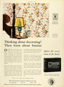 1928 Ad Standard Textile Products Sanitas Modern Wall Covering Home HB2