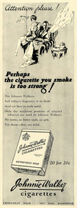 1928 Ad Johnnie Walker Cigarettes Pack Tobacco Products Vintage Smoking HB2