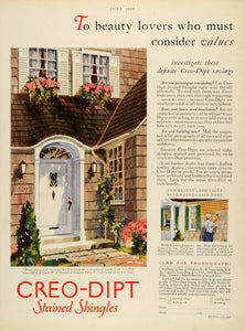 1928 Ad Creo-Dipt Stained Shingles W A Cannon House Facade Niagara Falls NY HB2