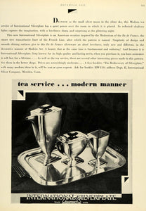 1928 Ad International Silverplate Tea Set France Line Silverware Home HB2