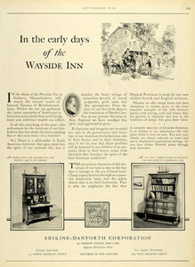 1926 Ad Wayside Inn Sudbury MA Early American Furniture Danersk Erskine HB2