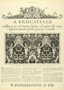 1926 Ad Renaissance Design Louis XIV Brocatelle Texture Patterns Cherub HB2