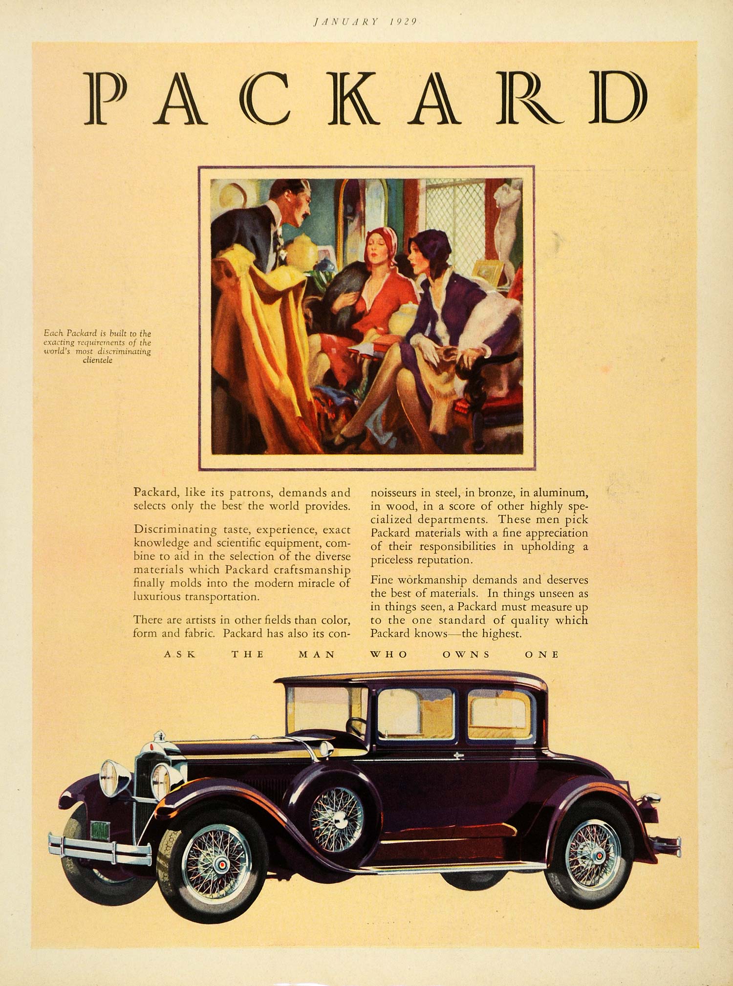 1929 Ad Packard Automobile Vehicle Wealthy Social Dress Fashion Auto Car HB2