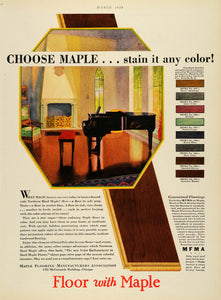 1929 Ad Maple Flooring Manufacturers Chicago Stain Illinois Household Piano HB2