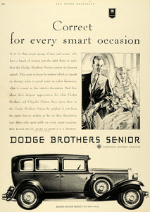 1929 Ad Dodge Brothers Senior Chrysler Motors Bride Groom Wedding Sedan Car HB2