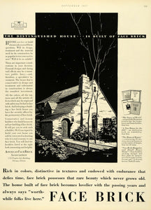 1927 Ad American Face Brick Association Home House Material Construction HB2