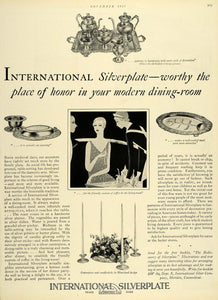 1927 Ad International Silverplate Dining Silverware Plate Meriden HB2
