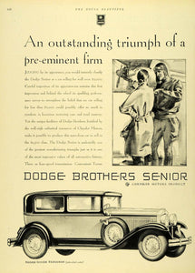 1929 Ad Dodge Brothers Senior Chrysler Motors Aviator Plane Automobile HB2