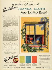 1929 Ad Joanna Cloth Window Shade Stewart Hartshorn Walter Frame Home Decor HB2