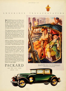 1929 Ad Packard Coupe Car Automobile Transportation Eight Gondola Venice HB2