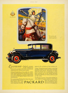 1927 Ad Packard Automobile Motor Car Horse Knight Joan Arc Equine Armor HB3
