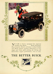 1926 Ad Buick Automobile Vehicle Car Engine Winter Chauffeur Floral Pattern HB3