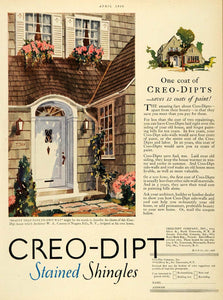 1926 Ad Creo Dipt Stained Shingles Roofing Home Improvement Cannon HB3