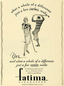 1929 Ad Fatima Liggett Myers Tobacco Cigarettes Golf Smoking Sports HB3