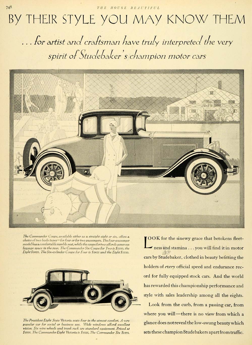 1929 Ad Antique Studebaker Commander Coupe President Eight State Victoria HB3