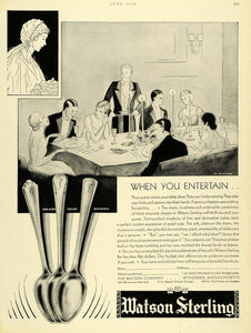 1930 Ad Watson Co Attleboro Massachusetts Spoon Silverware Tuscany Bride HB3