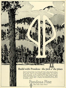 1925 Ad Forest Woods Trees Pondosa Western Pine Logo Northwest Portland OR HB3