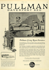 1925 Ad Pullman Davenport Bed Living Room Furniture Suite No. 4916 Sleeper HB3