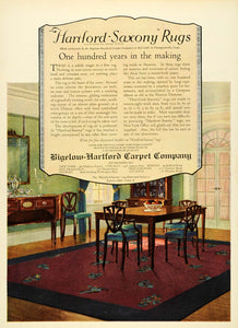 1925 Ad Bigelow Hartford Carpet Saxony Rugs Furniture Floor Covering Dining HB3