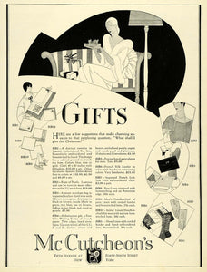 1925 Ad Art Deco Spanish Embroidered Tea Sets Napkins McCutcheon's Gifts HB3