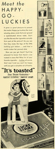 1930 Ad Lucky Strike Cigarettes Tobacco Smoking Dinner Luckies Throat Cough HB3