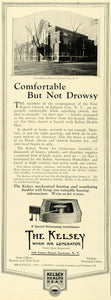 1925 Ad Kelsey Air Generator Heating First Baptist Church Johnson City HB3 - Period Paper
