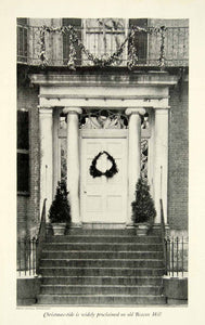 1922 Print Women's City Club 40 Beacon Street Boston Christmas Wreath HB4