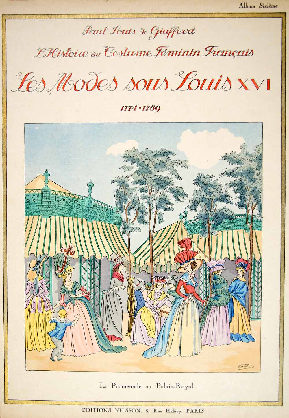 1922 Pochoir Print Costume King Louis XVI French Court Ladies Dress Fashion HCF2
