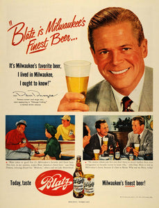 1952 Ad Blatz Brewing Co. Beer Milwaukee Dan Duryea - ORIGINAL ADVERTISING HDL1 - Period Paper
