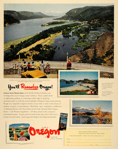 1952 Ad Travel Information Oregon Columbia River Gorge - ORIGINAL HDL1