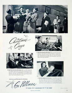 1948 Ad Pullman Trains Christmas Cargo Travel Luggage Holly Winter HDL2
