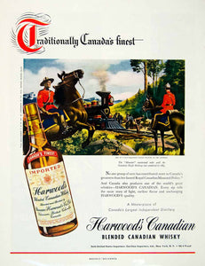 1948 Ad Hardwood Canadian Blended Whiskey Mounties Pacific Railway HDL2