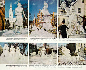 1948 Color Print Ice Sculptures Dartmouth College Old Look Lassis Spirit HDL2