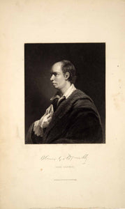1857 Etching William Holl Younger Art Oliver Goldsmith Portrait Irish Poet HEA1