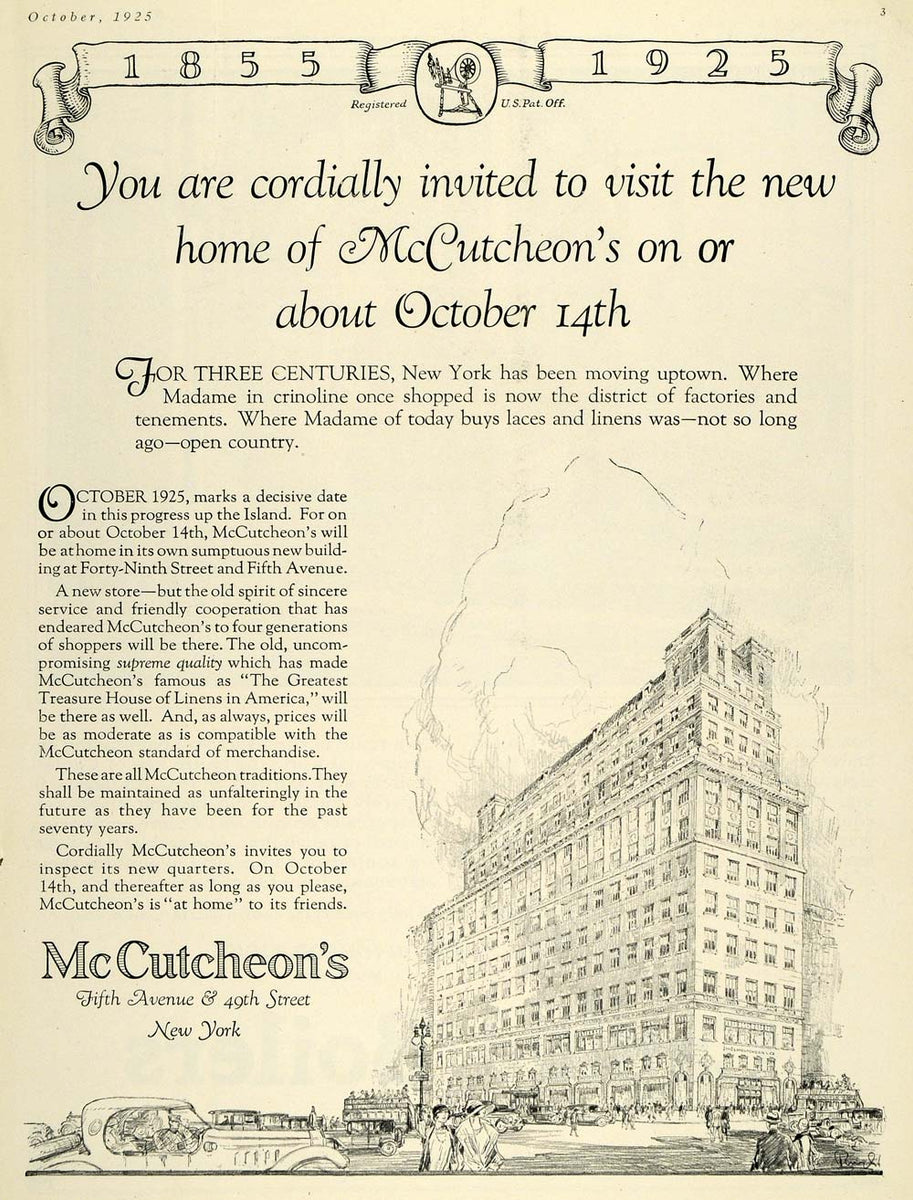 1925 Ad McCutcheon's Store Linen Fabric Shopping Madame - ORIGINAL HG1 ...