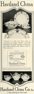 1925 Ad Haviland China Victoria Floral Dinnerware Plate - ORIGINAL HG1