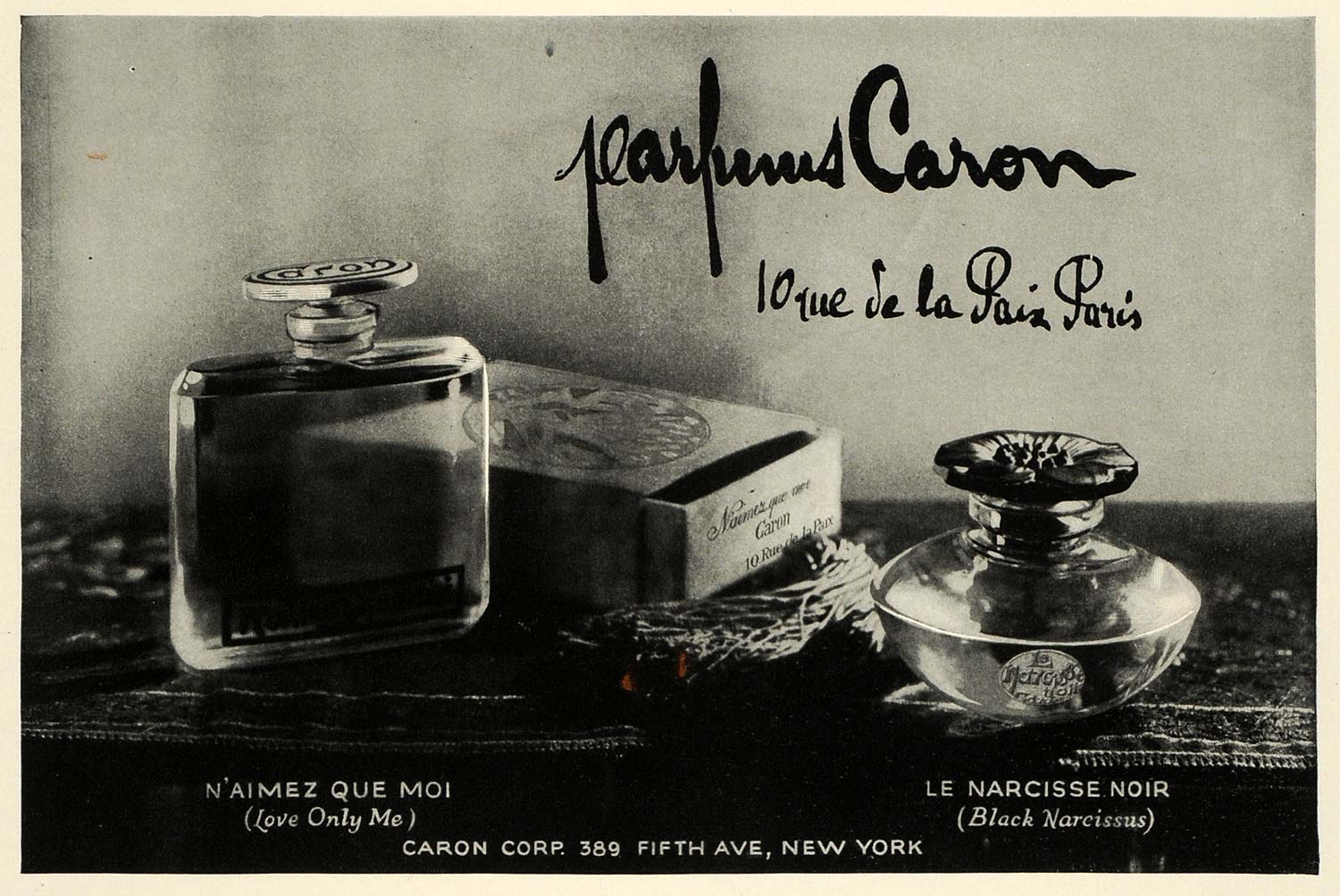 1925 Ad Parfum Caron Narcisse Noir Perfumes Cologne - ORIGINAL ADVERTISING HG1
