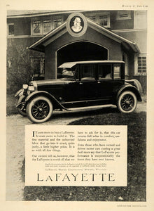 1923 Ad La Fayette Milwaukee Wisconsin Motor Car Auto - ORIGINAL ADVERTISING HG1