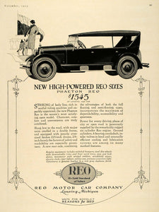 1923 Ad Reo Motor Car Automobile Phaeton Engine Lansing - ORIGINAL HG1