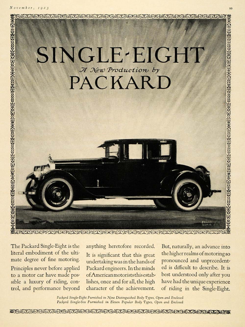 1923 Ad Eight Packard Car Motor Automobile Engine - ORIGINAL ADVERTISING HG1