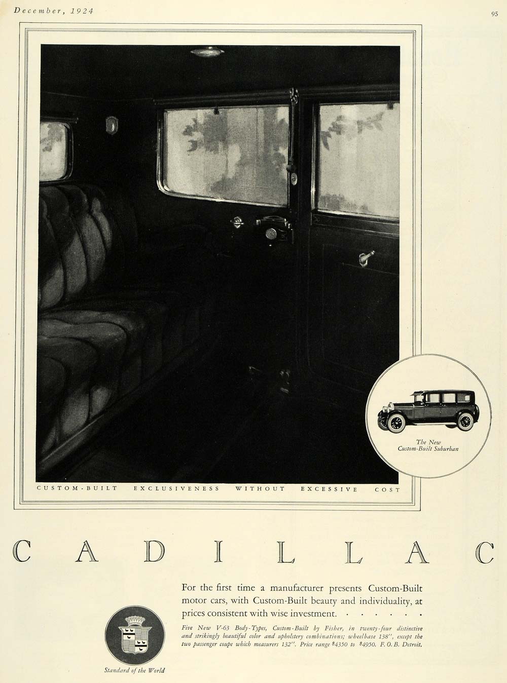 1924 Ad Cadillac Automobile Suburban Motor Car Engine - ORIGINAL ADVERTISING HG1