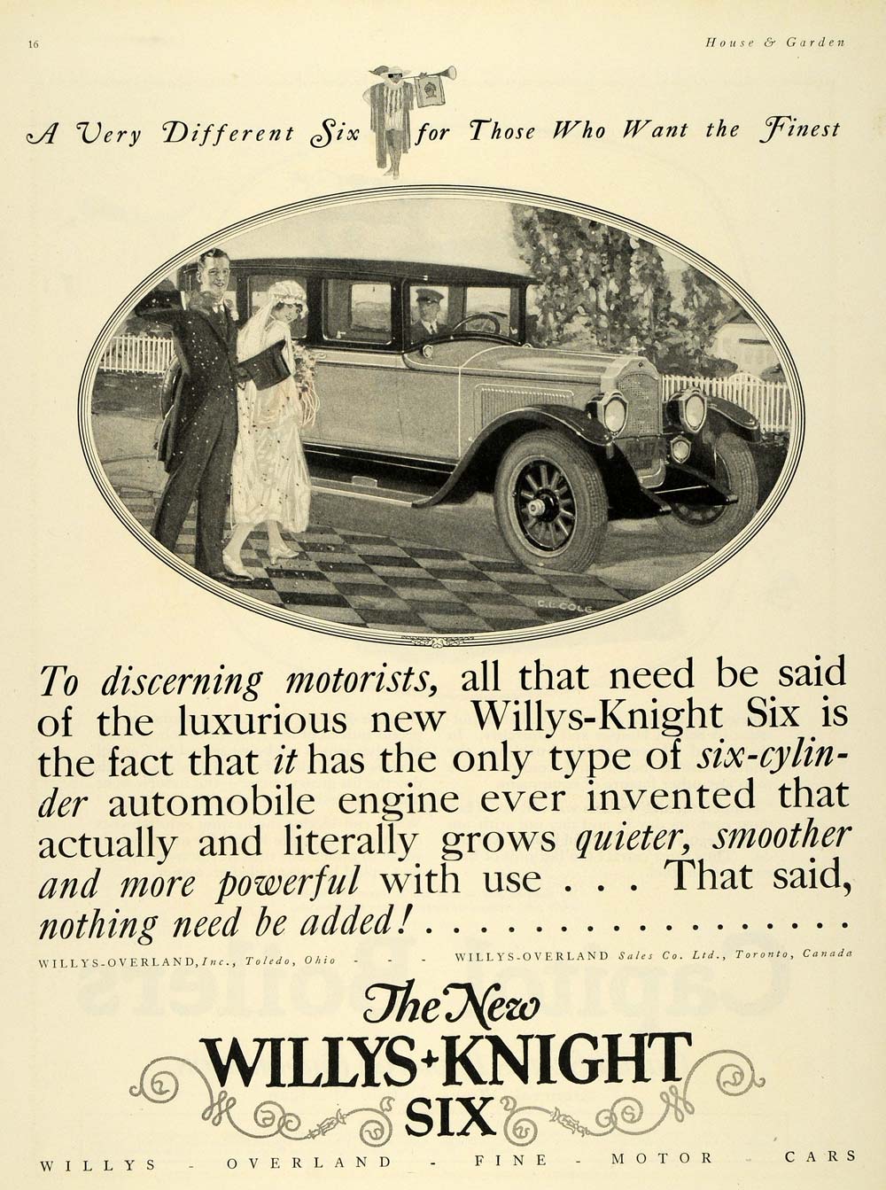 1925 Ad Willys-Knight Six Motor Car Automobile Overland - ORIGINAL HG1