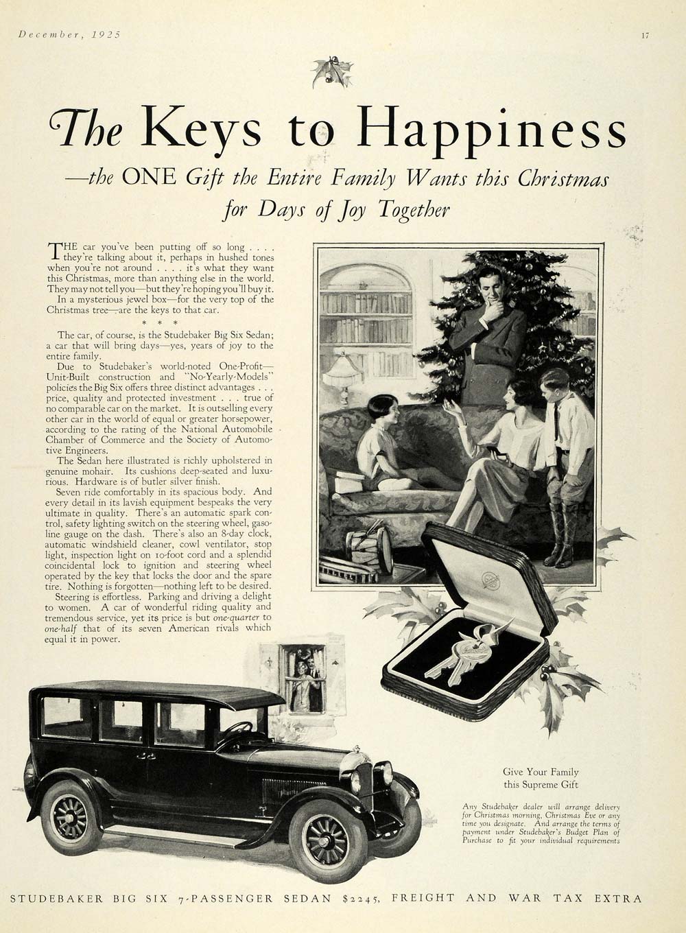 1925 Ad Studebaker Sedan Freight National Automobile - ORIGINAL ADVERTISING HG1