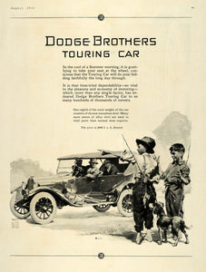 1923 Ad Dodge Brothers Antique Touring Car Fishing Dog - ORIGINAL HG1