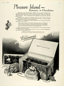 1923 Ad Whitman's Pleasure Island Chocolates Package - ORIGINAL ADVERTISING HG1