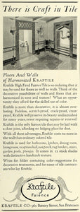 1927 Ad Kraftile Home Floor Wall Faience Tile Decor Home Improvement HG1
