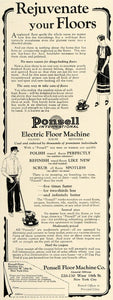 1925 Ad Ponsell Electric Floor Polisher Cleaner Machine Restoration Renovate HG1